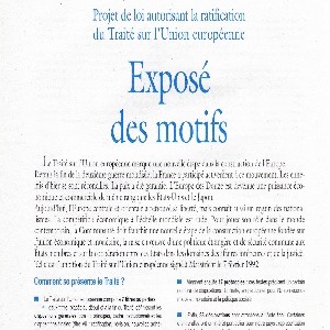 1992-08 • Informations consulaires concernant le référendum du 20/09/1992 sur le Traité de Maastricht (numérisation: Daniela BERNDT).