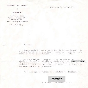 1991-04 • En raison de l’impact législatif de la réunification inter-allemande, l’administration française m’invite à reconsidérer mon nom de famille, ce qui me permet de remettre à zéro un compteur patronymique bloqué dans un effet d’impasse (numérisation: Daniela BERNDT).